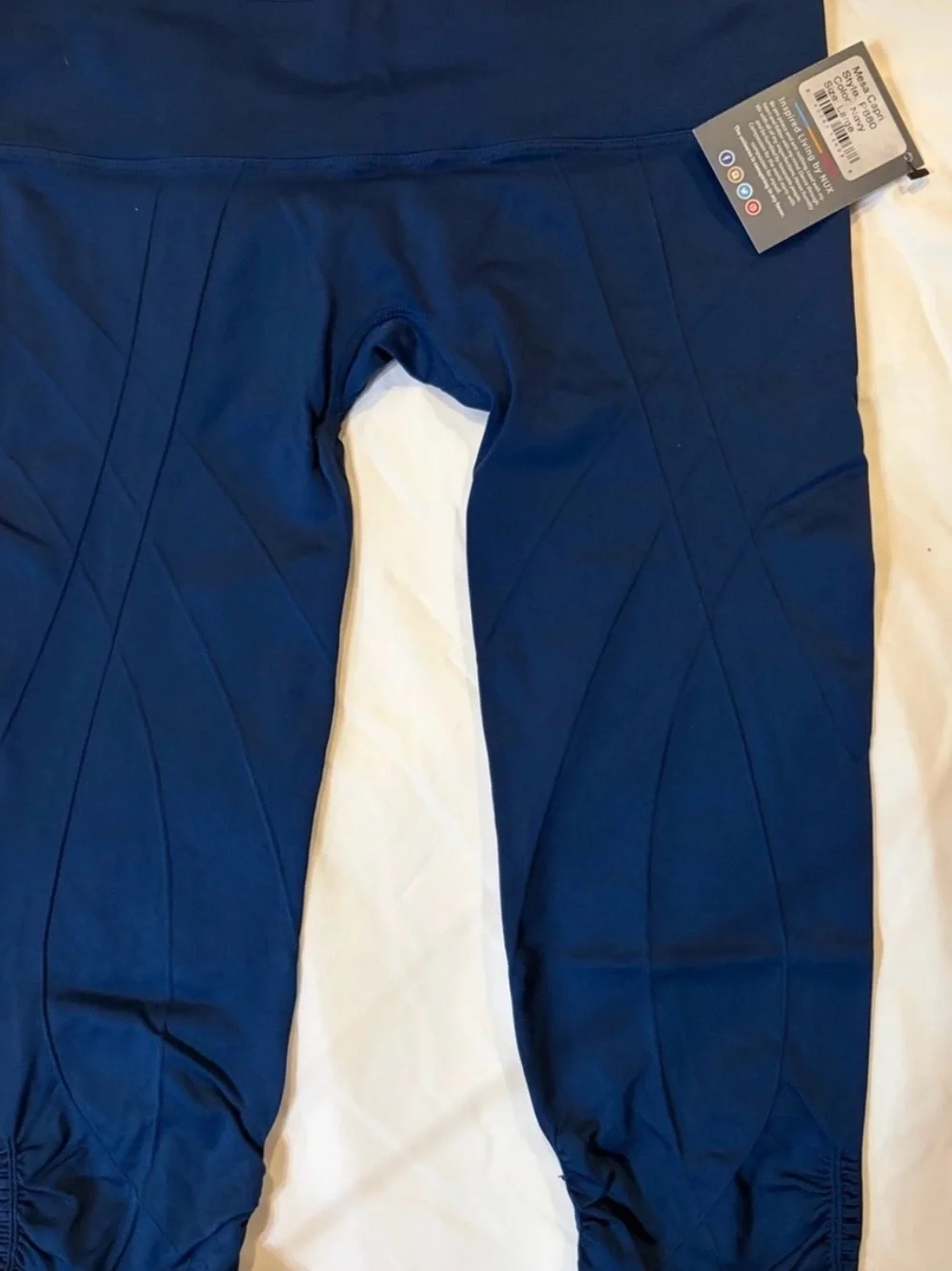 NUX Navy Blue Mesa Capri with Detailing